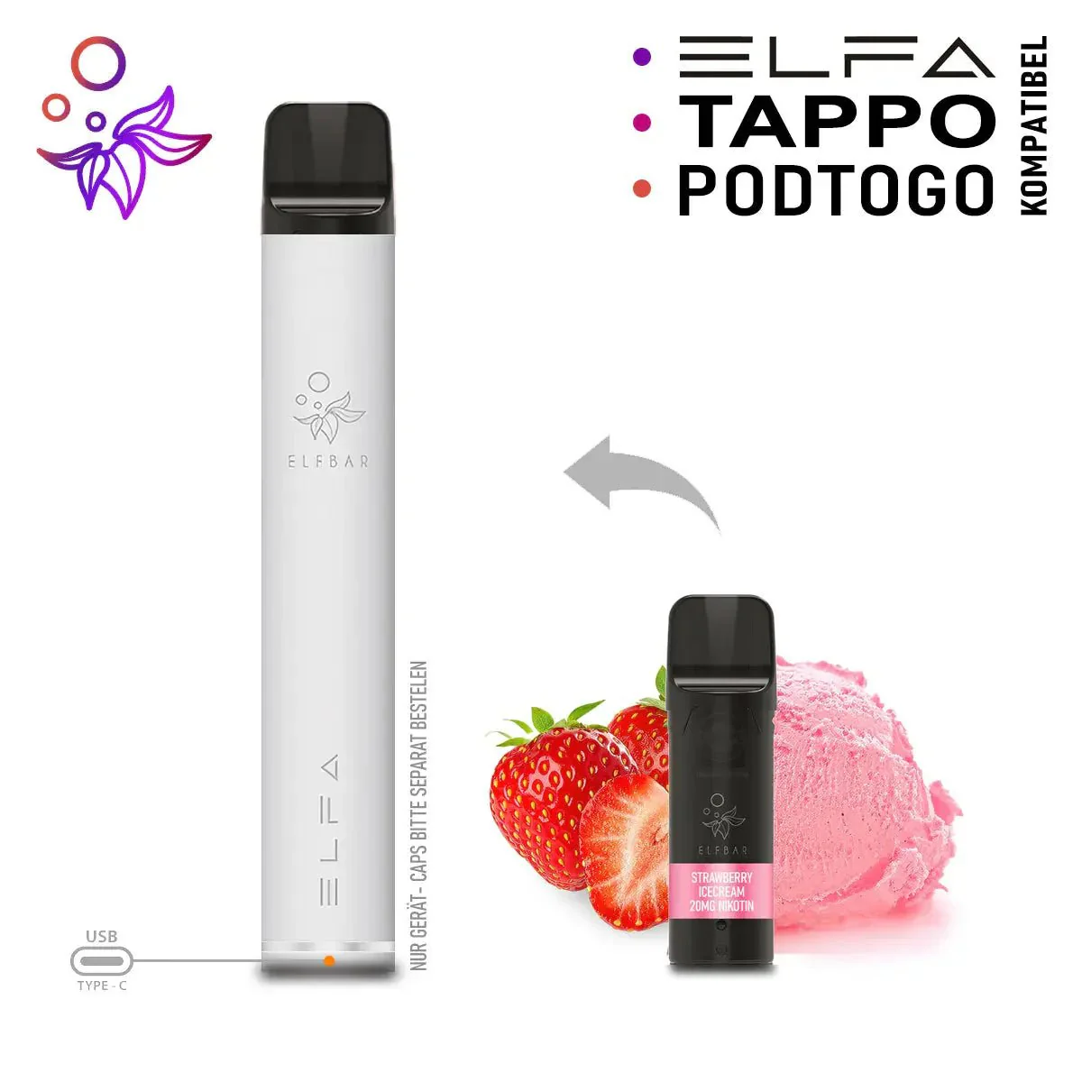 Elfbar ELFA Akku Basis 500 mAh (USB-C) - Image 13