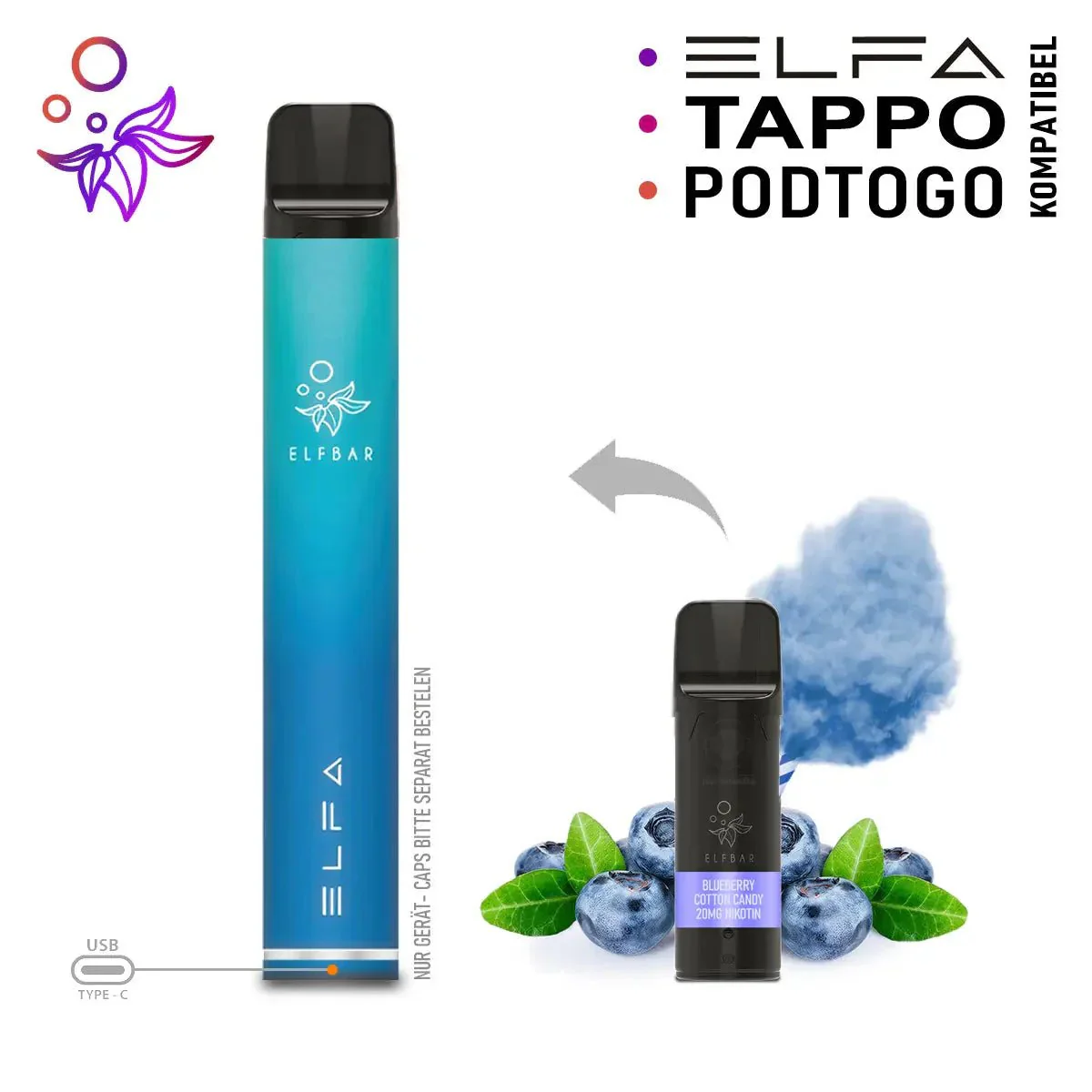 Elfbar ELFA Akku Basis 500 mAh (USB-C) - Image 14