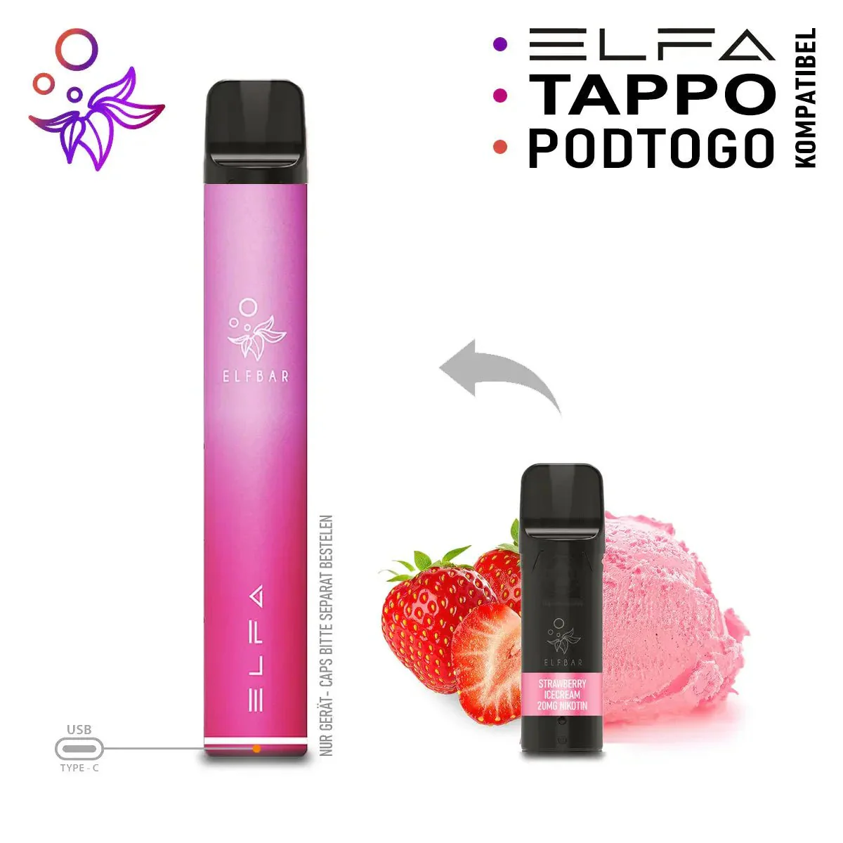 Elfbar ELFA Akku Basis 500 mAh (USB-C) - Image 16