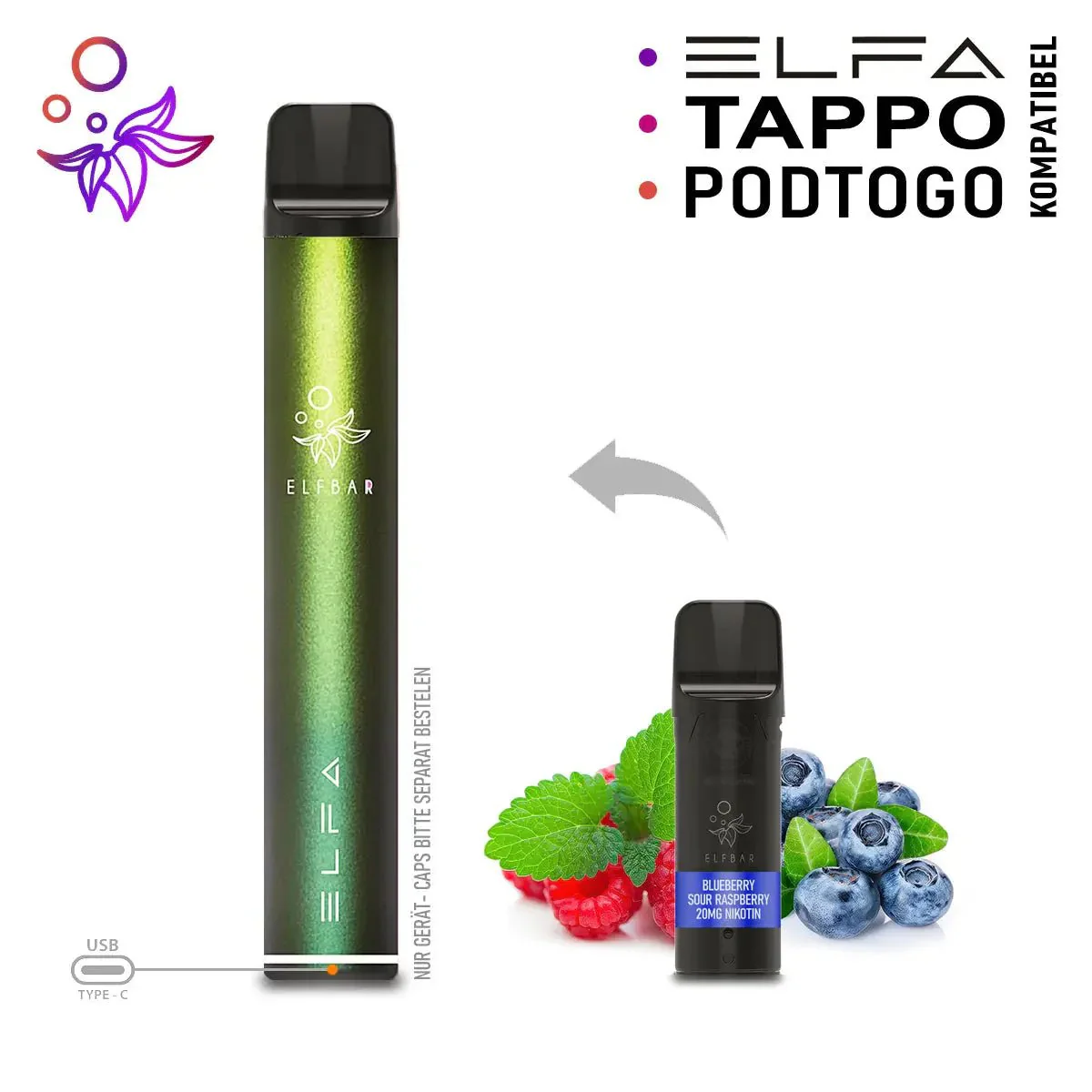 Elfbar ELFA Akku Basis 500 mAh (USB-C) - Image 17