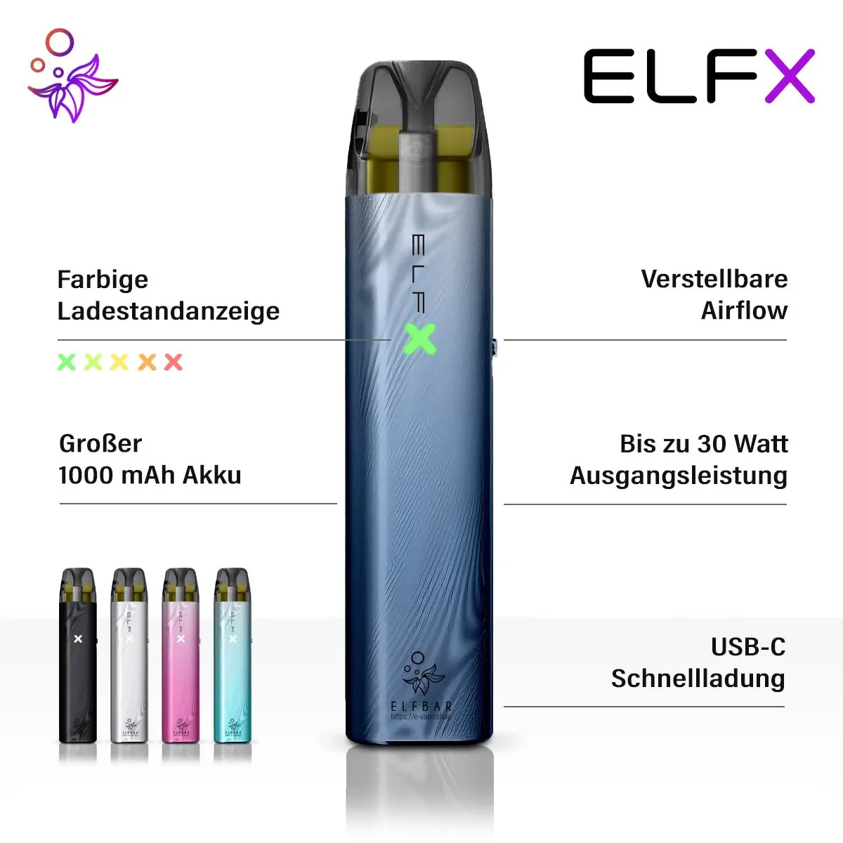 Elfbar ElfX Pod Kit Set -  1000 mAh Akku - wiederbefüllbar - Image 11