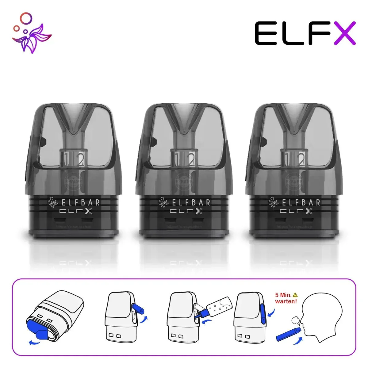Elfbar ElfX Pod Kit Set -  1000 mAh Akku - wiederbefüllbar - Image 4