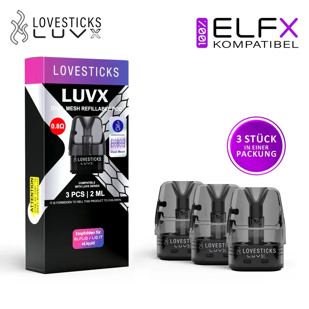 Lovesticks Elfbar Elfx Pods 0,6 / 0,8 Ohm - Image 5